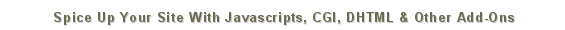 Spice Up Your Site With Javascript, CGI, DHTML & Other Add-Ons